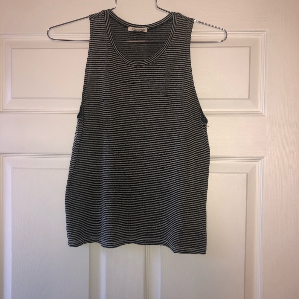 Billabong Black & White Striped Tank Top Sz Medium